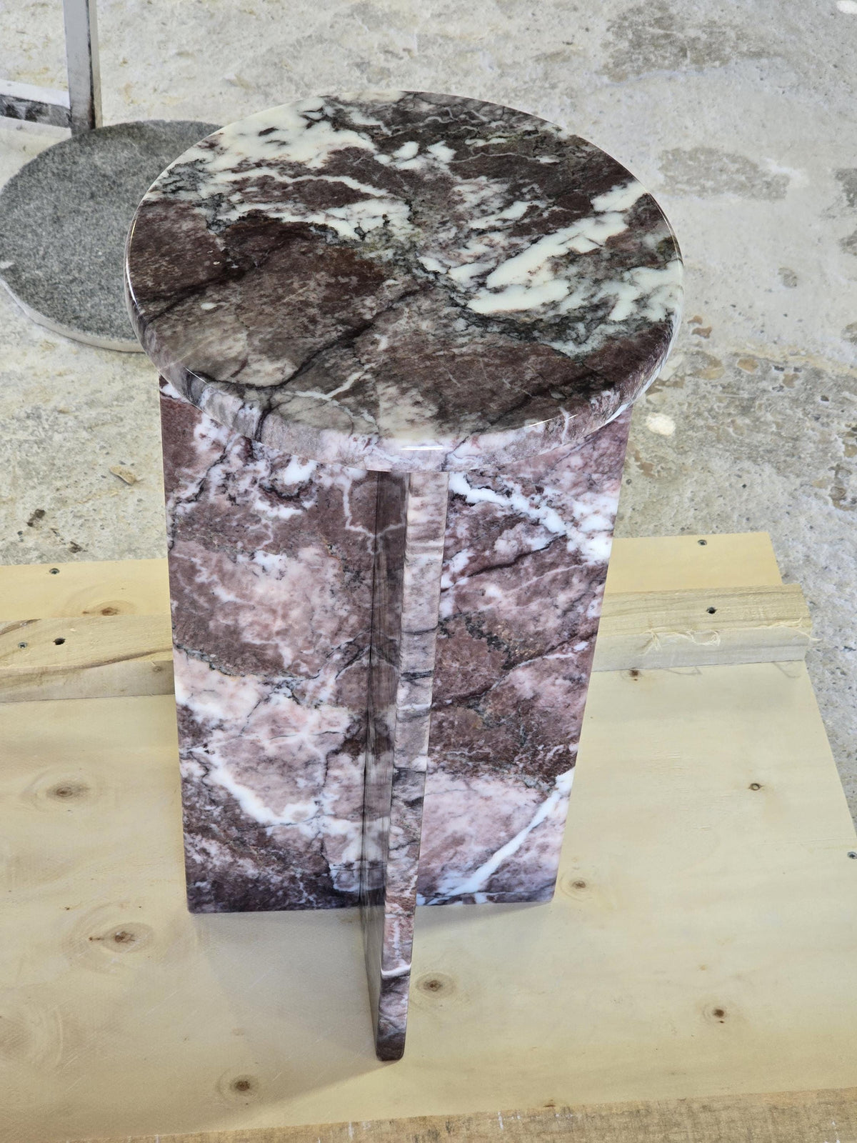 Aegean marble ( lilac) end table,side table handmade