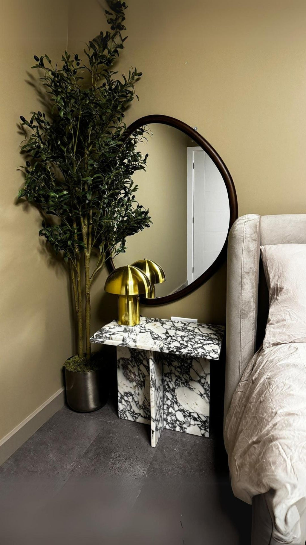 Aegean marble ( lilac) end table,side table handmade