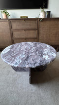 Aegean marble ( lilac) end table,side table handmade