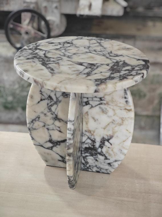 Aegean marble ( lilac) end table,side table handmade