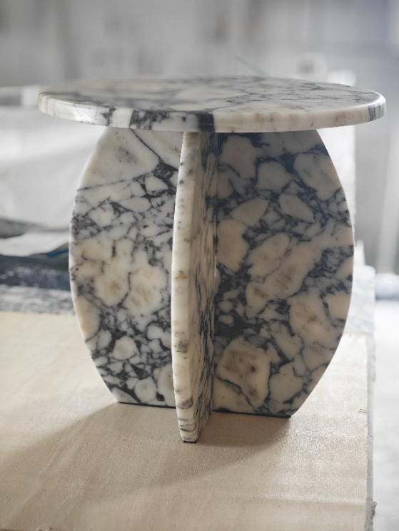 Aegean marble ( lilac) end table,side table handmade