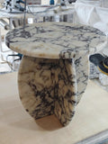 Aegean marble ( lilac) end table,side table handmade