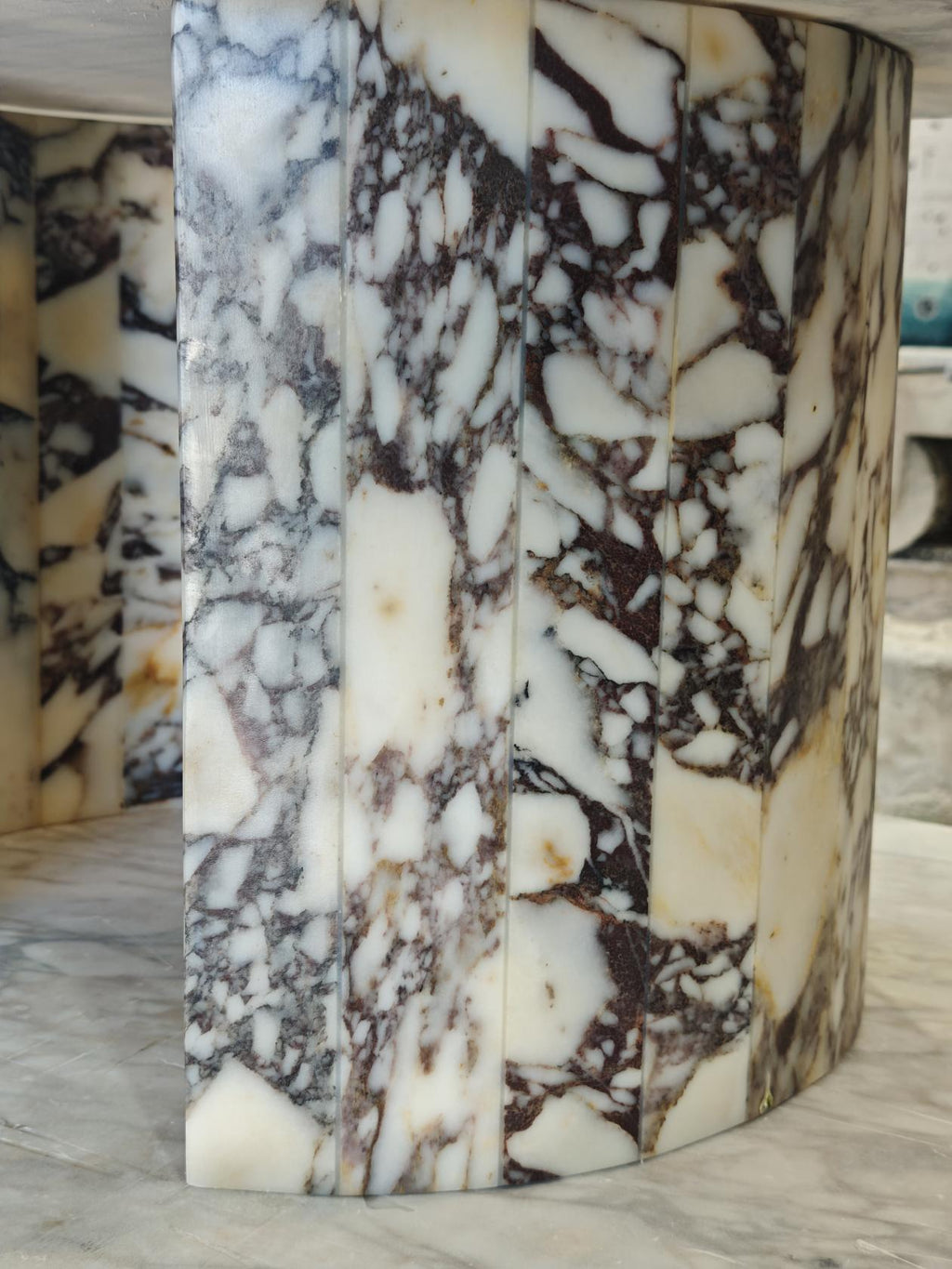 Aegean marble ( lilac) end table,side table handmade