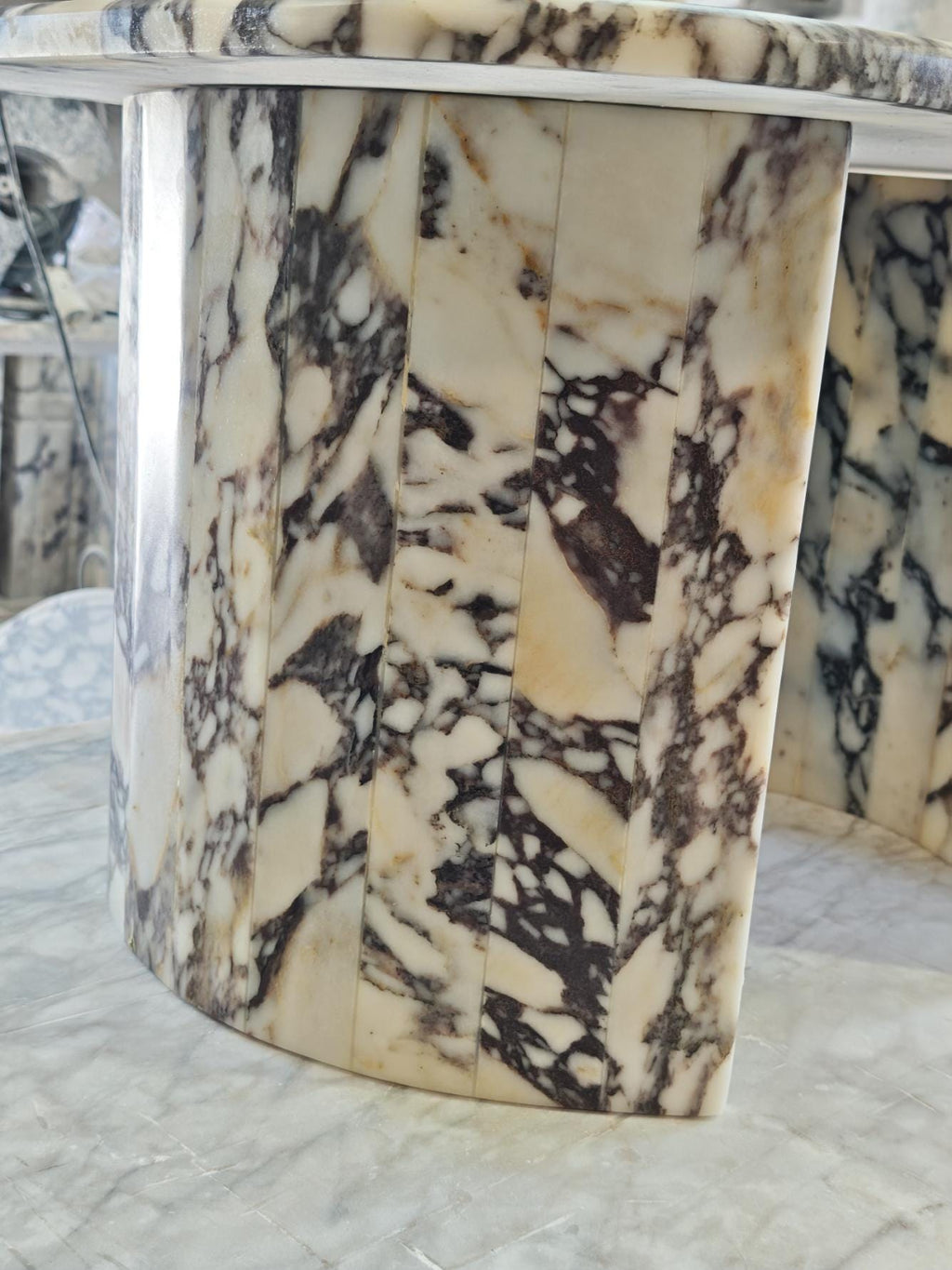 Aegean marble ( lilac) end table,side table handmade