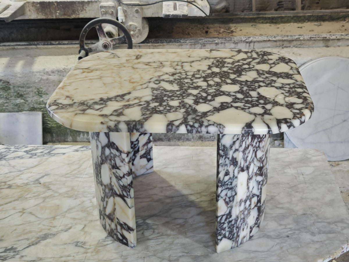 Aegean marble ( lilac) end table,side table handmade