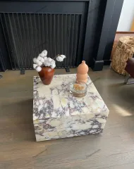 Küp Orta sehpa Gerçek Mermer Calacatta viola Mermeri Gerçek Mermer