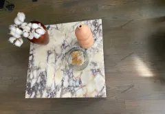Küp Orta sehpa Gerçek Mermer Calacatta viola Mermeri Gerçek Mermer
