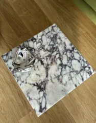 Küp Orta sehpa Gerçek Mermer Calacatta viola Mermeri Gerçek Mermer
